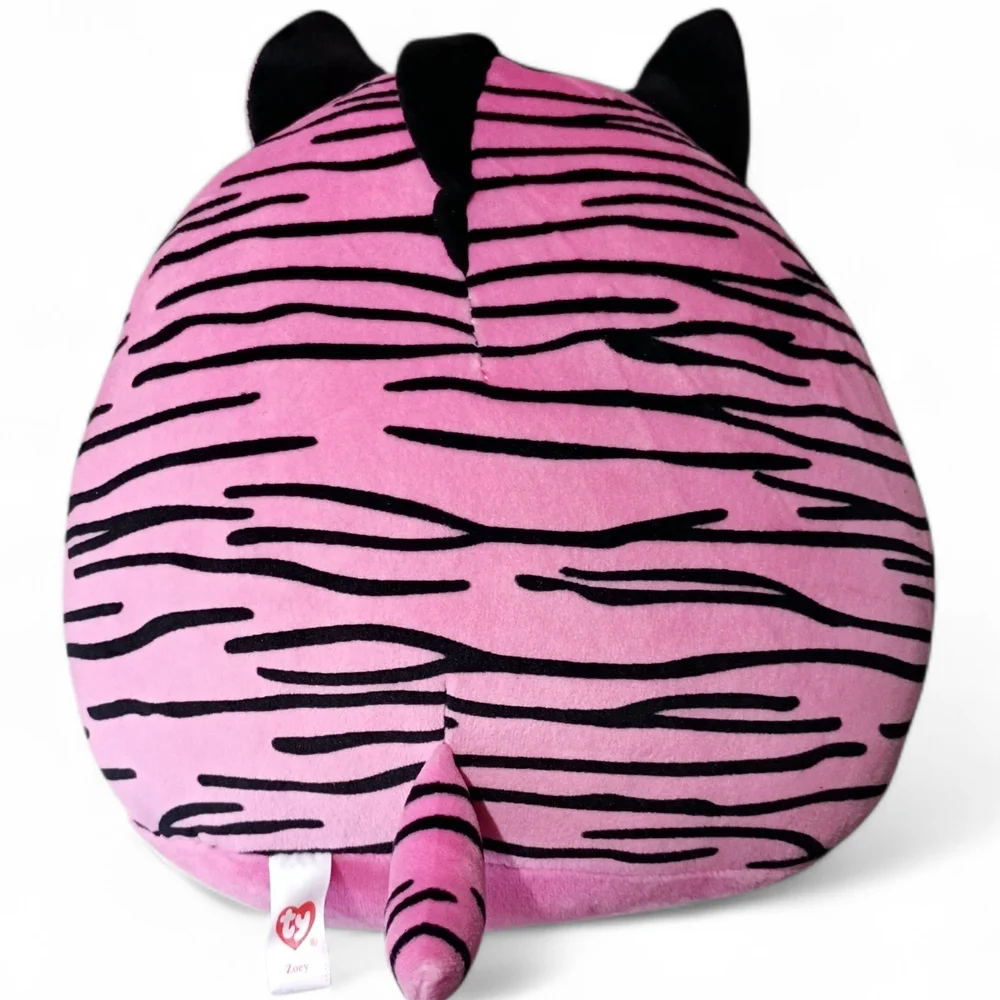 EUV Ty Squish a Boos‎ Super Soft ZOEY the Pink and Black Striped Zebra Plush 8" - Picture 2 of 5